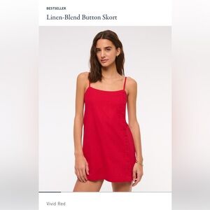 NWT Abercrombie Linen-Blend Button Skort